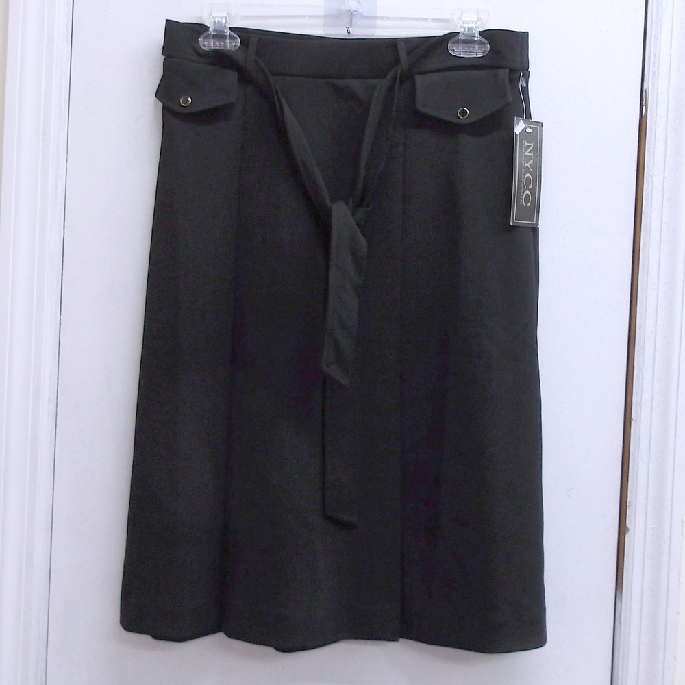 NYCC Black Tie Waist Midi Skirt Women's Small Business Casual/ #2627